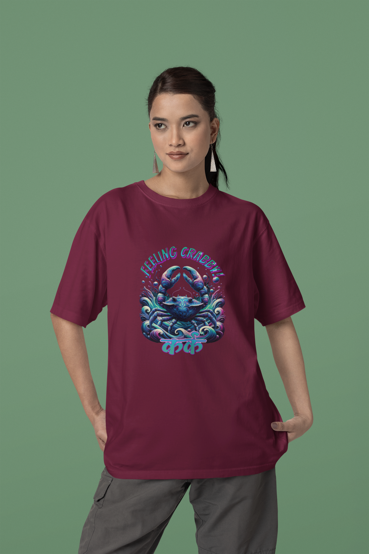 Zodiac Cancer Women Oversized